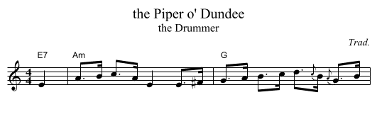 the Piper o' Dundee - staff notation
