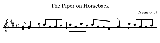 The Piper on Horseback - staff notation