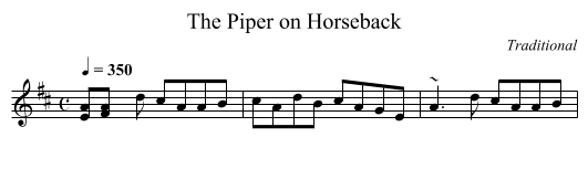 The Piper on Horseback - staff notation