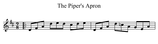 The Piper's Apron - staff notation