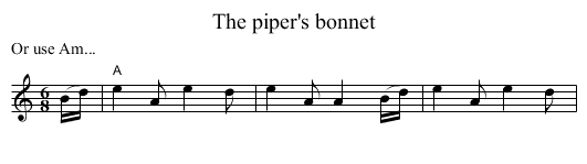 The piper's bonnet - staff notation