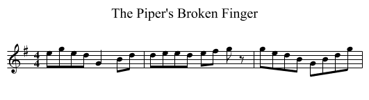 The Piper's Broken Finger - staff notation