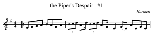 the Piper's Despair   #1 - staff notation