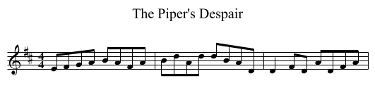 The Piper's Despair - staff notation