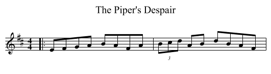 The Piper's Despair - staff notation