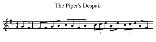 The Piper's Despair - staff notation