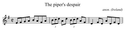 The piper's despair - staff notation