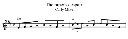 The piper's despair - staff notation