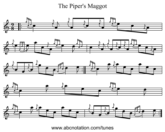 The Piper's Maggot - staff notation