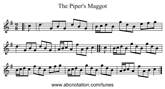 The Piper's Maggot - staff notation