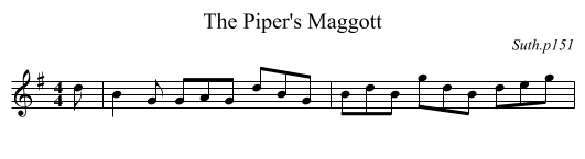 The Piper's Maggott - staff notation