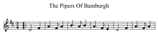 The Pipers Of Bamburgh - staff notation