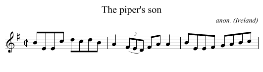 The piper's son - staff notation