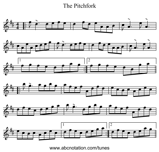 The Pitchfork - staff notation