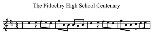 The Pitlochry High School Centenary - staff notation