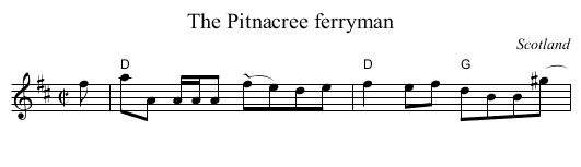 The Pitnacree ferryman - staff notation