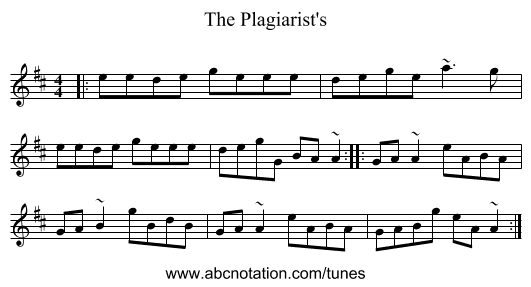 The Plagiarist's - staff notation