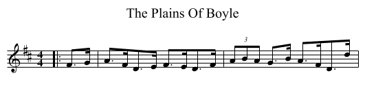 The Plains Of Boyle - staff notation