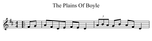 The Plains Of Boyle - staff notation