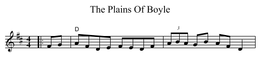 The Plains Of Boyle - staff notation