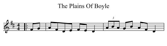 The Plains Of Boyle - staff notation