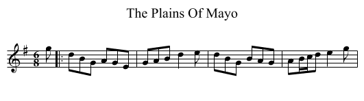 The Plains Of Mayo - staff notation