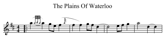 The Plains Of Waterloo - staff notation