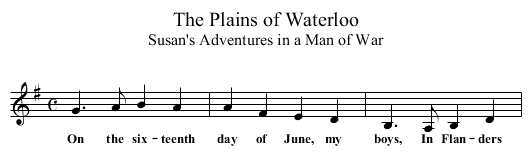 The Plains of Waterloo - staff notation