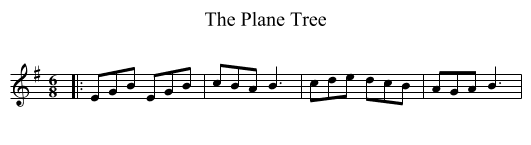 The Plane Tree - staff notation