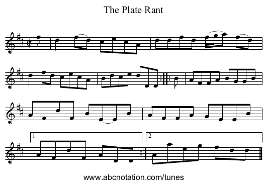 The Plate Rant - staff notation