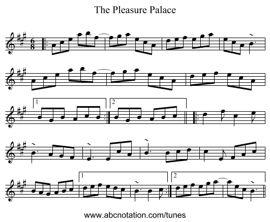 The Pleasure Palace - staff notation
