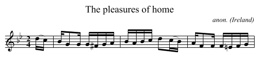 The pleasures of home - staff notation