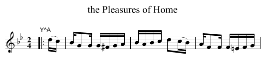 the Pleasures of Home - staff notation