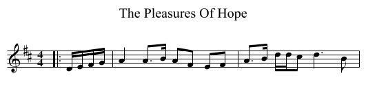 The Pleasures Of Hope - staff notation