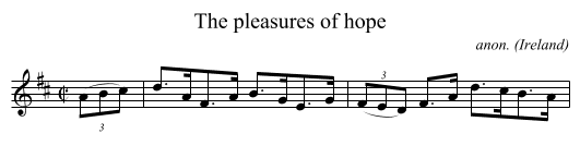 The pleasures of hope - staff notation