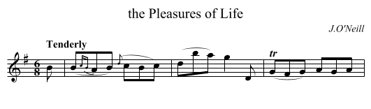 the Pleasures of Life - staff notation