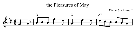 the Pleasures of May - staff notation