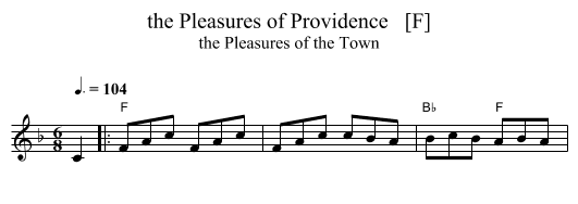the Pleasures of Providence   [F] - staff notation
