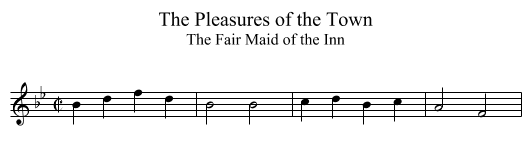 The Pleasures of the Town - staff notation