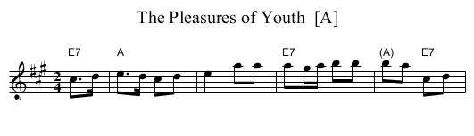 The Pleasures of Youth  [A] - staff notation