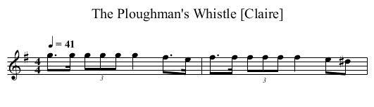 The Ploughman's Whistle [Claire] - staff notation