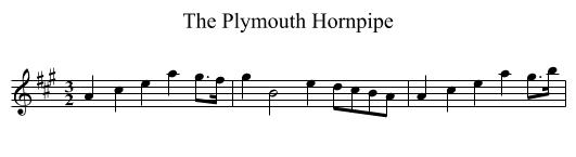 The Plymouth Hornpipe - staff notation
