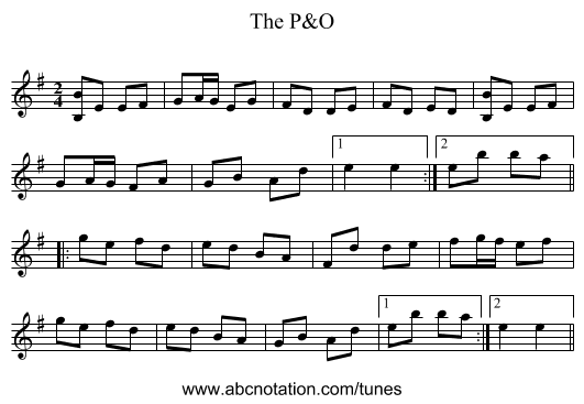 The P&O - staff notation