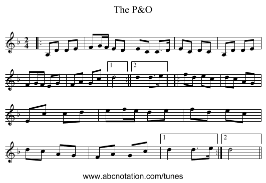 The P&O - staff notation