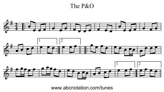 The P&O - staff notation