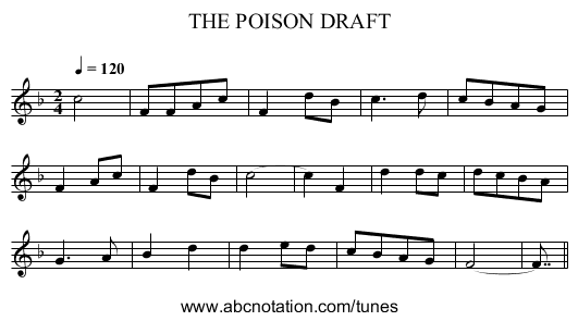 THE POISON DRAFT - staff notation