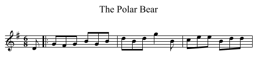 The Polar Bear - staff notation