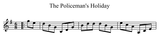 The Policeman's Holiday - staff notation