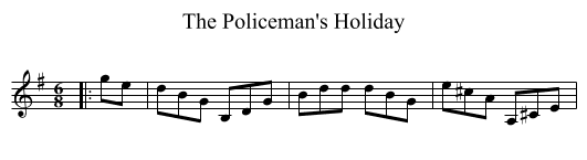 The Policeman's Holiday - staff notation