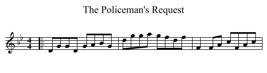 The Policeman's Request - staff notation